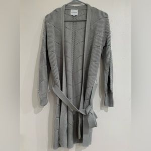 Pink Rose Soft Cozy Comfy Sage like Green Long Cardigan Women’s Size Small